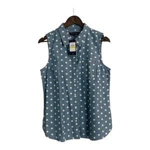 NWT Tommy Hilfiger Polkadot Chambray Button-up